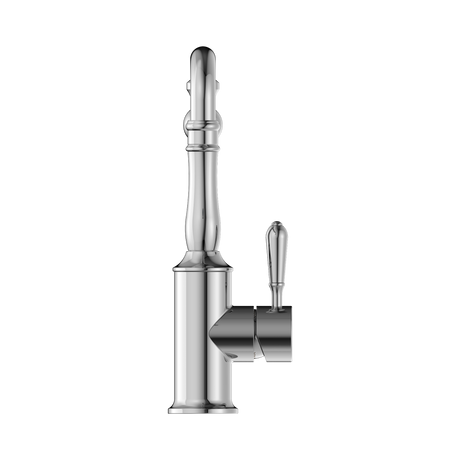 An image of Nero Tapware York Kitchen Mixer Hook Spout With Metal Lever Chrome