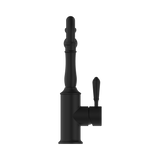 An image of Nero Tapware York Kitchen Mixer Hook Spout With Metal Lever Matte Black