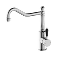 An image of Nero Tapware York Kitchen Mixer Hook Spout With Black Porcelain Lever Chrome