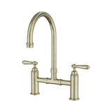 An image of Nero Tapware York Bridge Kitchen Set Aged Brass