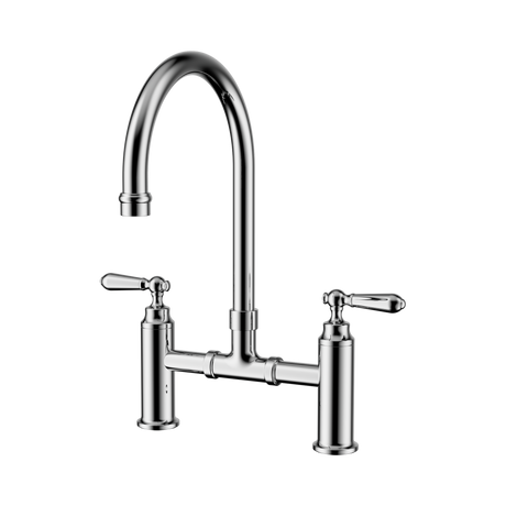 An image of Nero Tapware York Bridge Kitchen Set Chrome