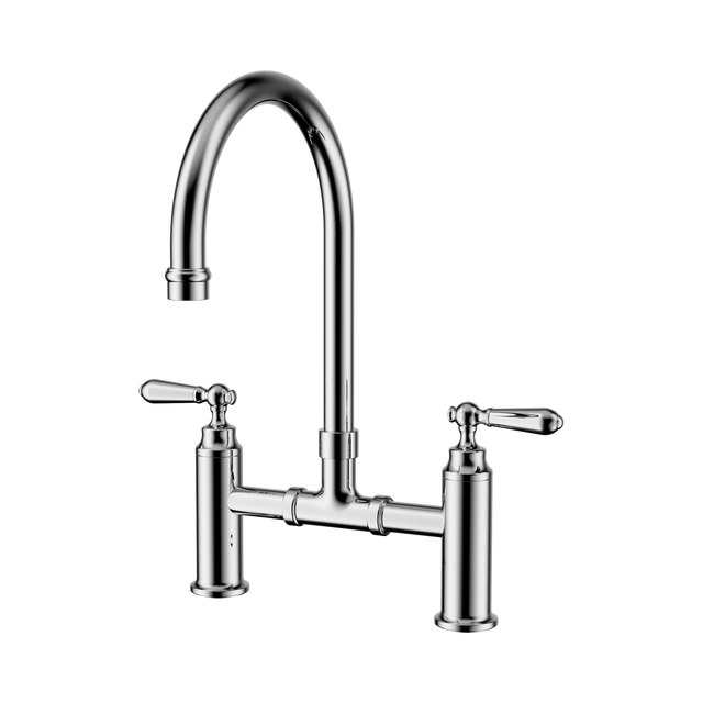 An image of Nero Tapware York Bridge Kitchen Set Chrome