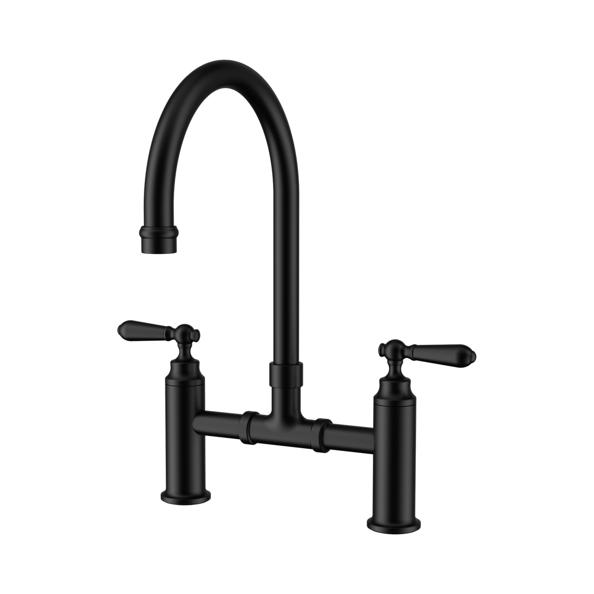 An image of Nero Tapware York Bridge Kitchen Set Matte Black