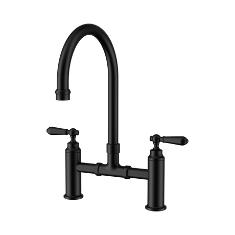 An image of Nero Tapware York Bridge Kitchen Set Matte Black