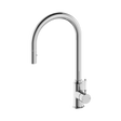 An image of Nero Tapware York Pull Out Sink Mixer With Vegie Spray Function With White Porcelain Lever Chrome