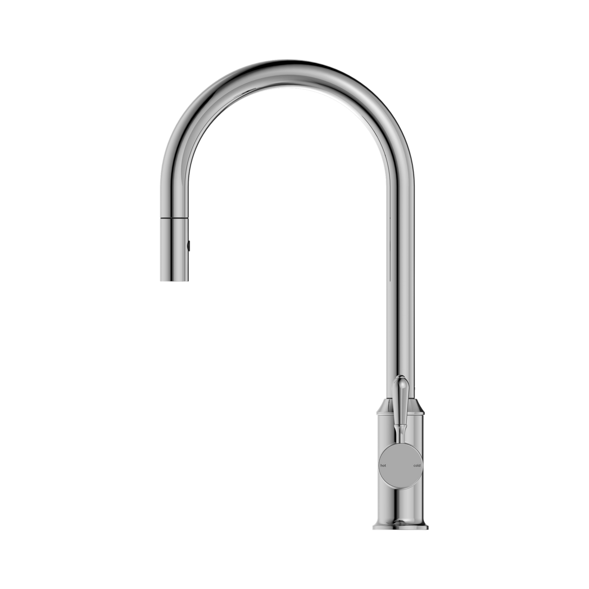 An image of Nero Tapware York Pull Out Sink Mixer With Vegie Spray Function With Metal Lever Chrome