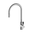 An image of Nero Tapware York Pull Out Sink Mixer With Vegie Spray Function With Black Porcelain Lever Chrome