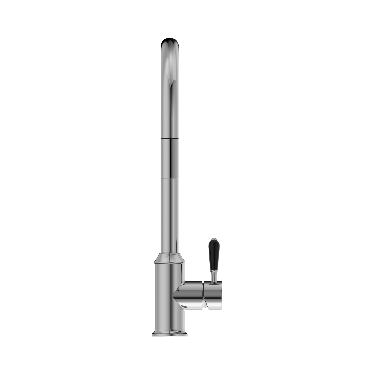 An image of Nero Tapware York Pull Out Sink Mixer With Vegie Spray Function With Black Porcelain Lever Chrome