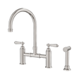 An image of Nero Tapware York Bridge Kitchen Set With Hand Spray Brushed Nickel