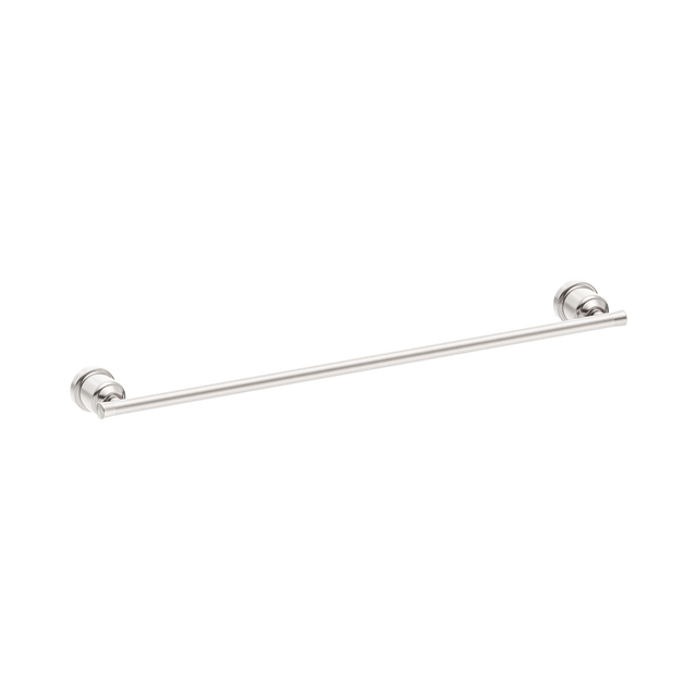 An image of Nero Tapware York Single Towel Rail 600mm Brushed Nickel