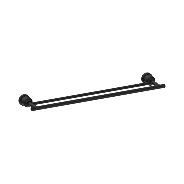 An image of Nero Tapware York Double Towel Rail 600mm Matte Black