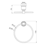 A line drawing of Nero Tapware York Towel Ring Matte Black