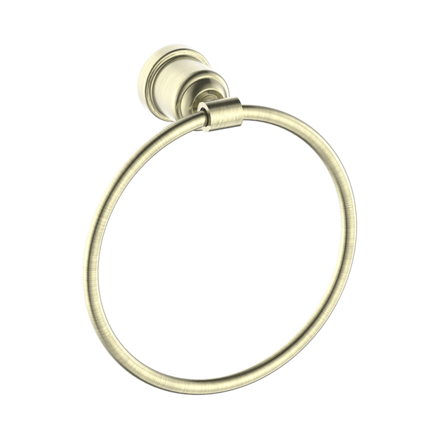 An image of Nero Tapware York Towel Ring Aged Brass