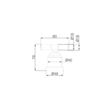 A line drawing of Nero Tapware York Robe Hook Chrome