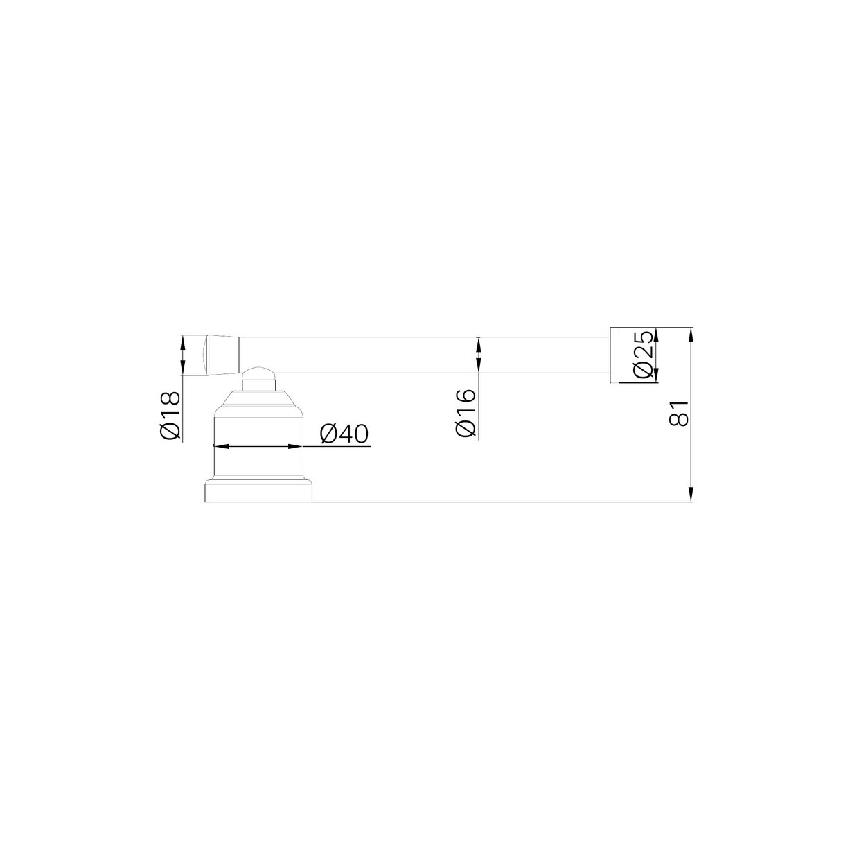 A line drawing of Nero Tapware York Toilet Roll Holder Brushed Nickel