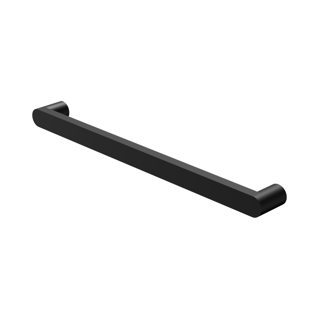 An image of Nero Tapware Bianca 240V Single Heated Towel Rail Matte Black