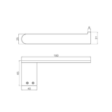 A line drawing of Nero Tapware Bianca Toilet Roll Holder Brushed Bronze
