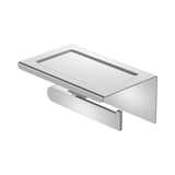 An image of Nero Tapware Bianca Toilet Roll Holder With Phone Holder Chrome