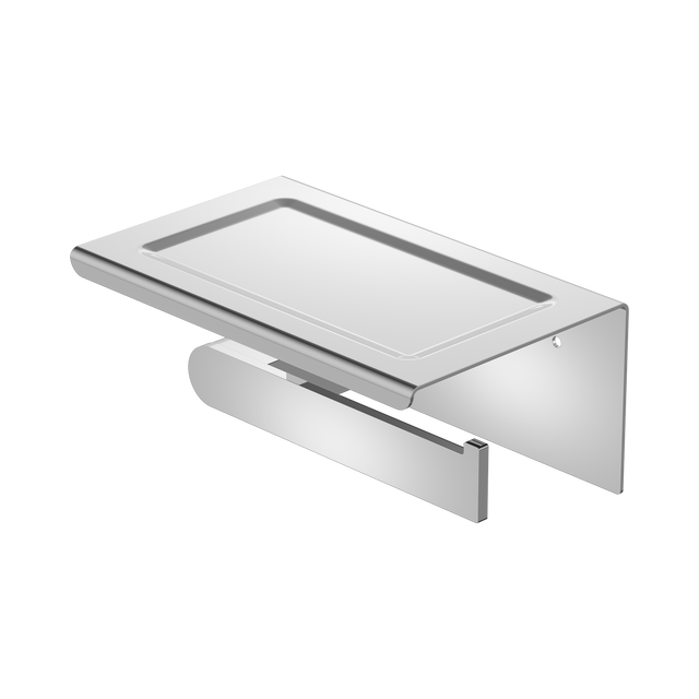 An image of Nero Tapware Bianca Toilet Roll Holder With Phone Holder Chrome