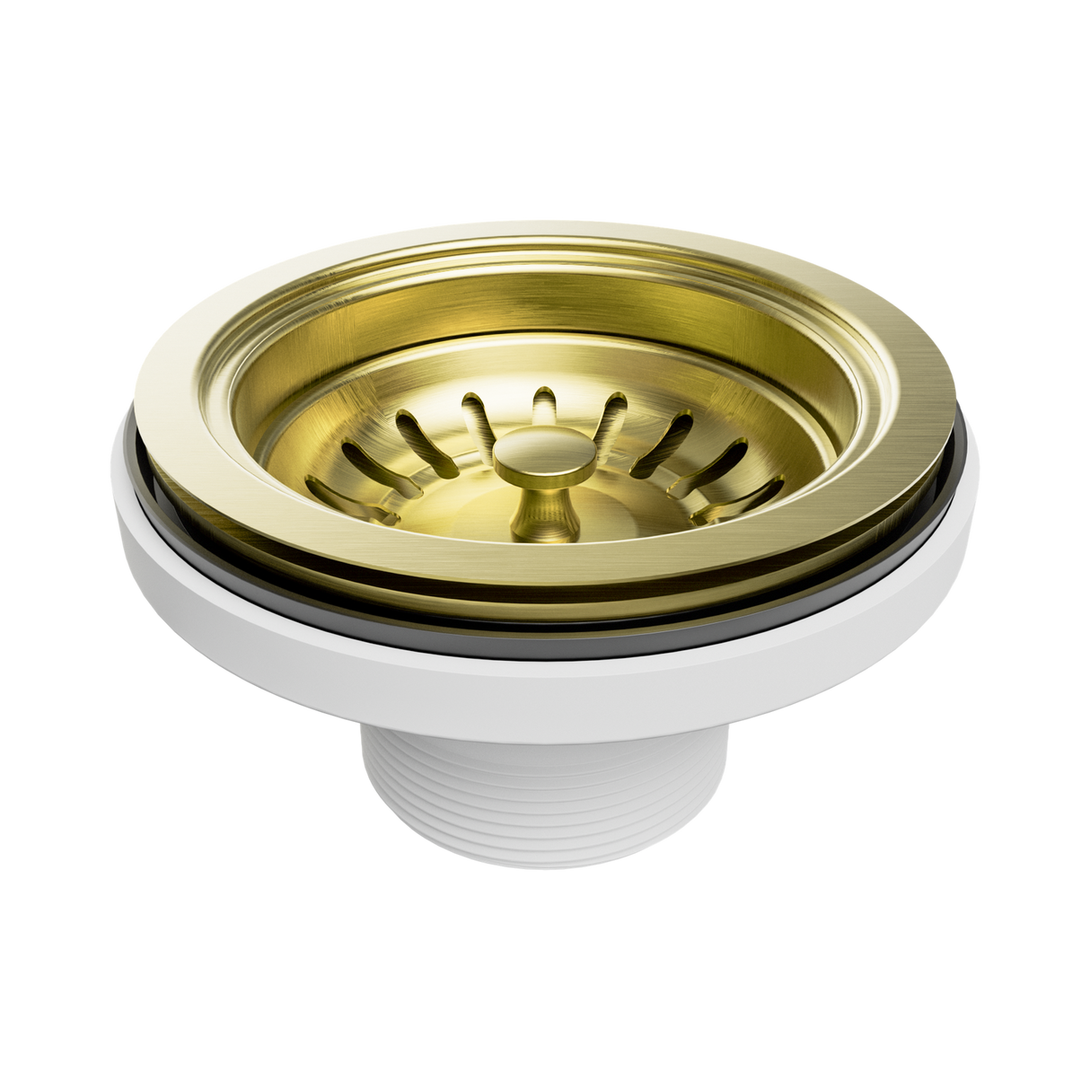 An image of Nero Tapware Kitchen Sink Basket Waste Brushed Gold
