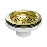 An image of Nero Tapware Kitchen Sink Basket Waste Brushed Gold