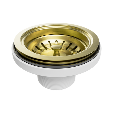 An image of Nero Tapware Kitchen Sink Basket Waste Brushed Gold