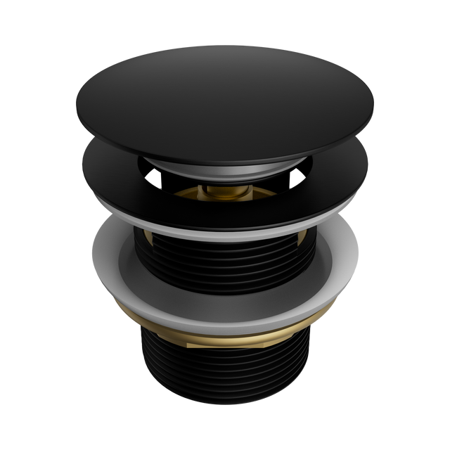 An image of Nero Tapware Pop Up Bath Waste 40mm With Overflow Matte Black