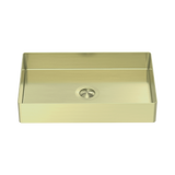 An image of Nero Tapware Opal Rectangle Stainless Steel Basin Brushed Gold