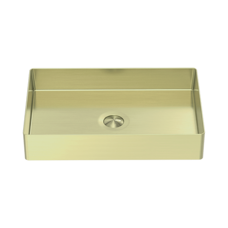 An image of Nero Tapware Opal Rectangle Stainless Steel Basin Brushed Gold