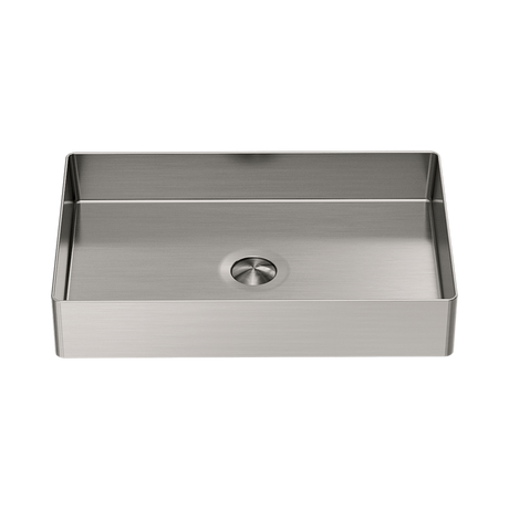 An image of Nero Tapware Opal Rectangle Stainless Steel Basin Brushed Nickel