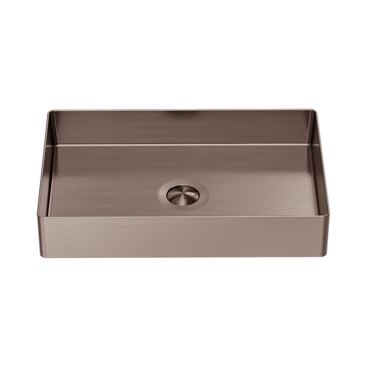 An image of Nero Tapware Opal Rectangle Stainless Steel Basin Brushed Bronze