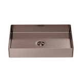 An image of Nero Tapware Opal Rectangle Stainless Steel Basin Brushed Bronze