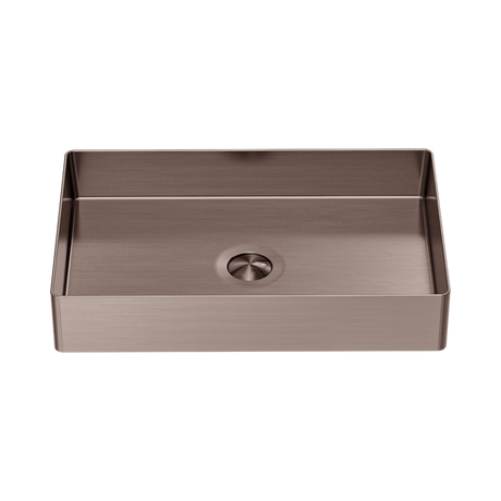 An image of Nero Tapware Opal Rectangle Stainless Steel Basin Brushed Bronze