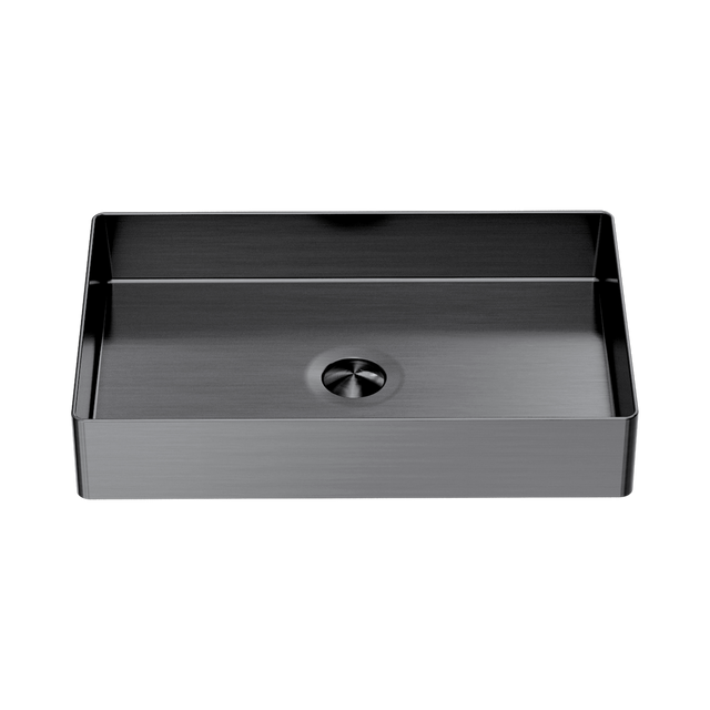 An image of Nero Tapware Opal Rectangle Stainless Steel Basin Graphite