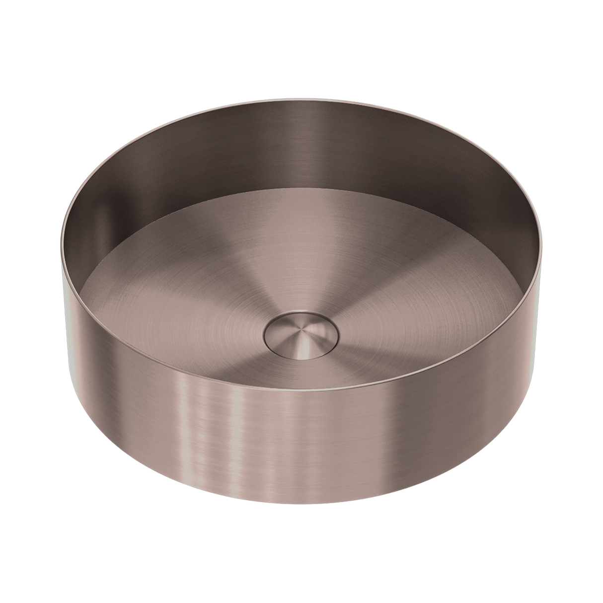 An image of Nero Tapware Opal Round 400mm Stainless Steel Basin Brushed Bronze