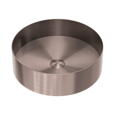 An image of Nero Tapware Opal Round 400mm Stainless Steel Basin Brushed Bronze