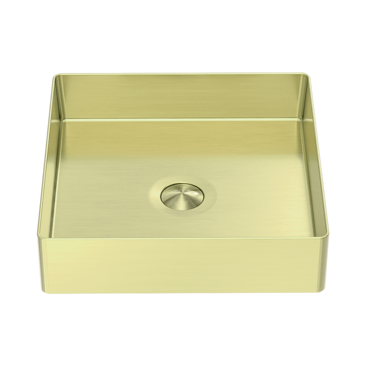 An image of Nero Tapware Opal Square 400mm Stainless Steel Basin Brushed Gold