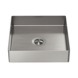 An image of Nero Tapware Opal Square 400mm Stainless Steel Basin Brushed Nickel