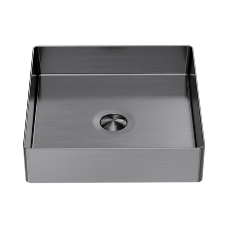 An image of Nero Tapware Opal Square 400mm Stainless Steel Basin Graphite