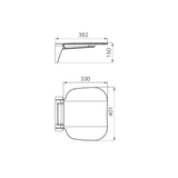 A line drawing of Nero Tapware Mecca Care Shower Seat 400X330mm Brushed Nickel