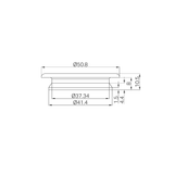A line drawing of Nero Tapware Mecca Care 32mm Grab Rail Cap Brushed Bronze