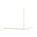 An image of Nero Tapware Mecca Care Curtain Rail 1200x1200mm 90 Degree Brushed Gold