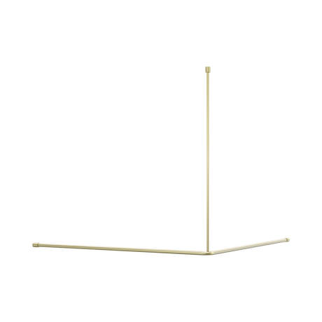 An image of Nero Tapware Mecca Care Curtain Rail 1200x1200mm 90 Degree Brushed Gold