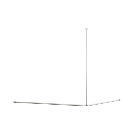 An image of Nero Tapware Mecca Care Curtain Rail 1200x1200mm 90 Degree Brushed Nickel