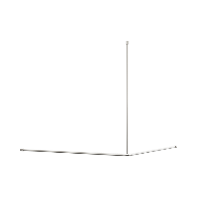 An image of Nero Tapware Mecca Care Curtain Rail 1200x1200mm 90 Degree Brushed Nickel