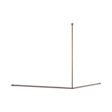 An image of Nero Tapware Mecca Care Curtain Rail 1200x1200mm 90 Degree Brushed Bronze