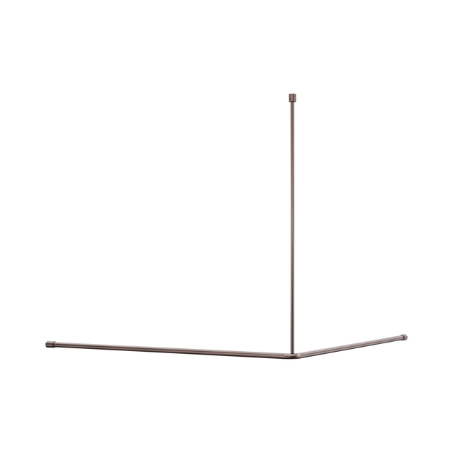 An image of Nero Tapware Mecca Care Curtain Rail 1200x1200mm 90 Degree Brushed Bronze