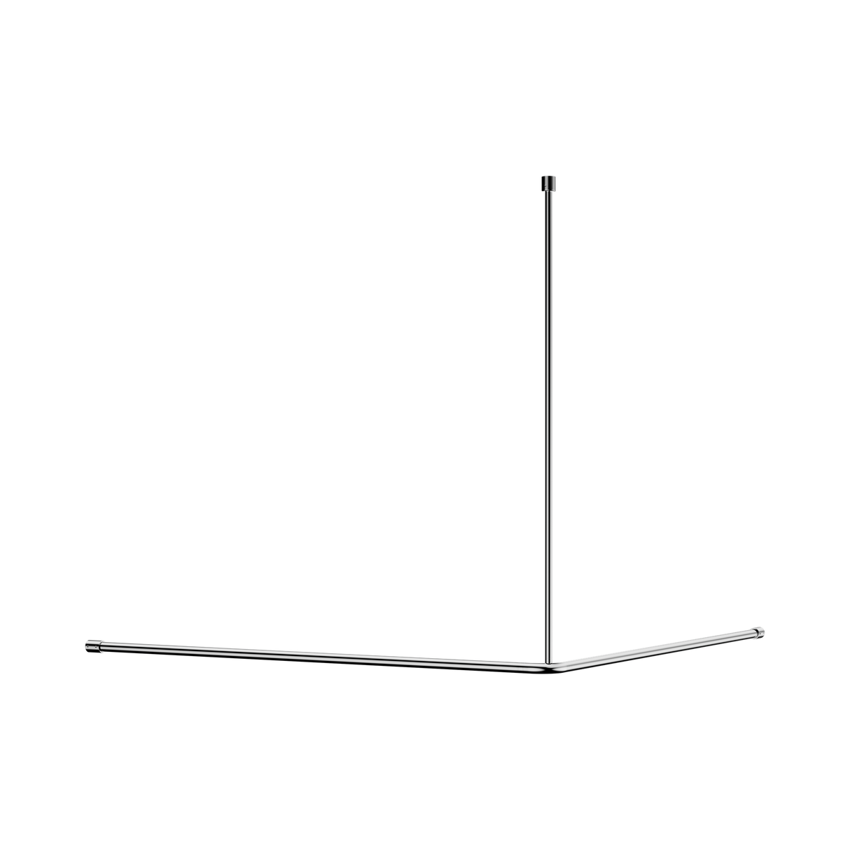 An image of Nero Tapware Mecca Care Curtain Rail 1200x1200mm 90 Degree Chrome