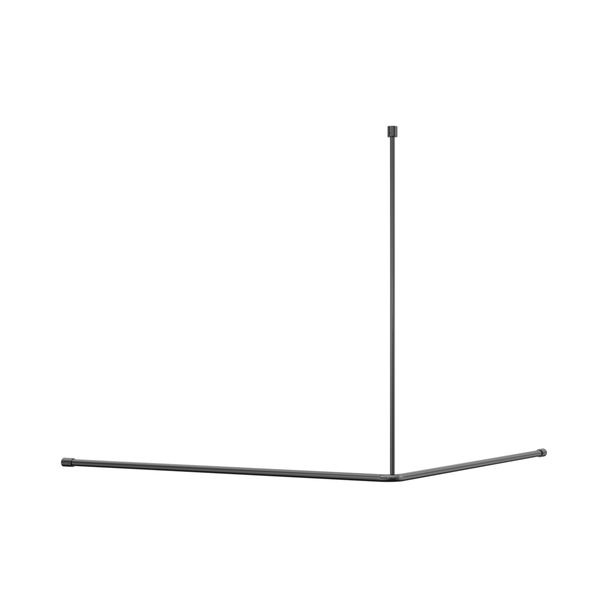 An image of Nero Tapware Mecca Care Curtain Rail 1200x1200mm 90 Degree Gun Metal