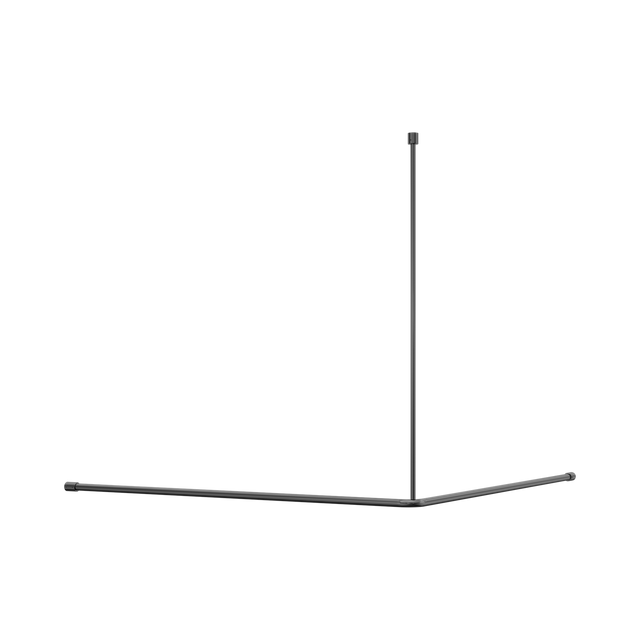 An image of Nero Tapware Mecca Care Curtain Rail 1200x1200mm 90 Degree Gun Metal